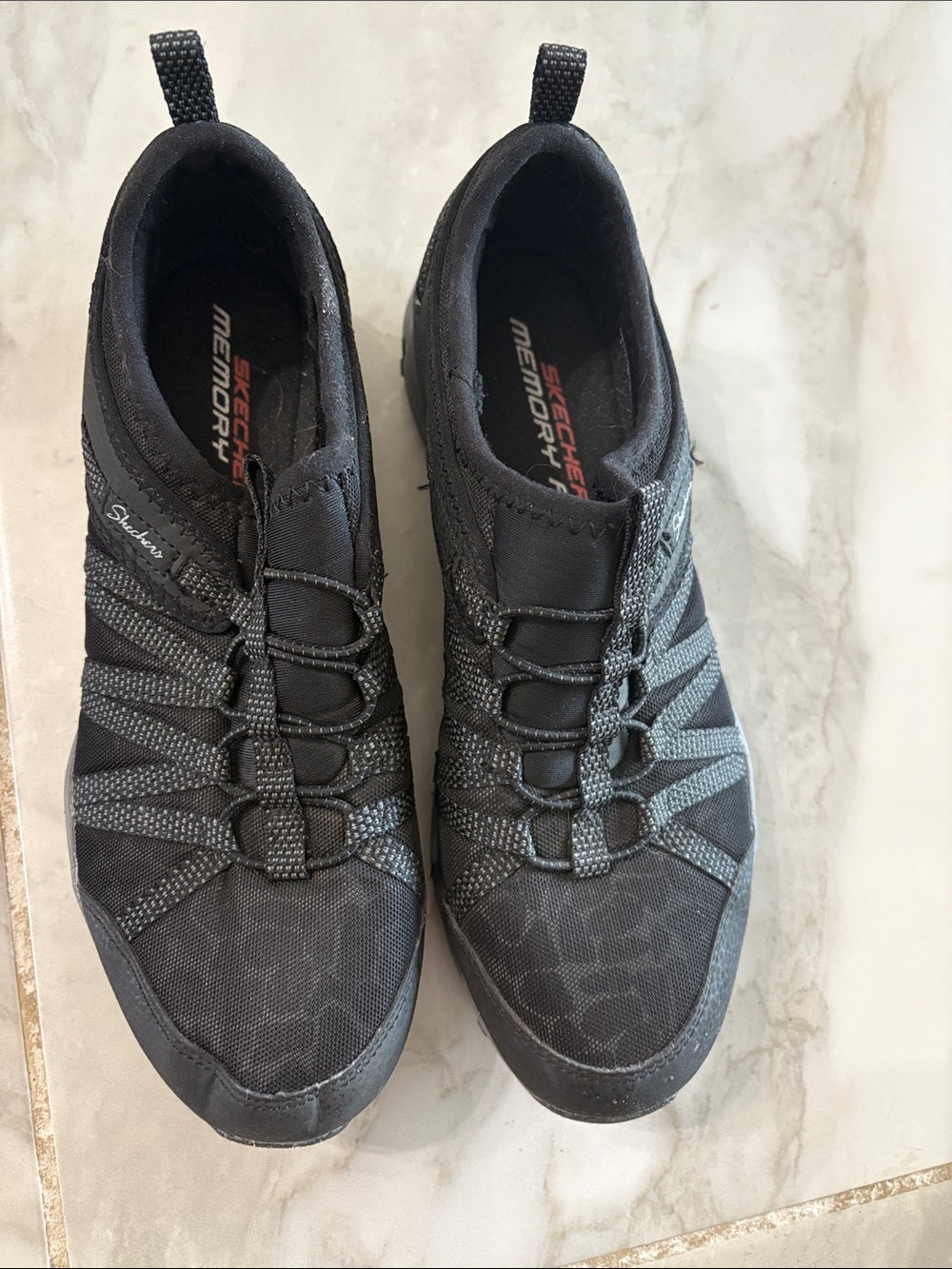 Skechers Women's Black Athletic Slip-On Sneakers - Picture 2 of 5